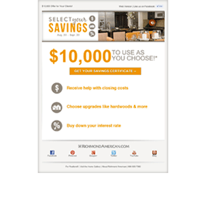 Select your Savings consumer campaign email